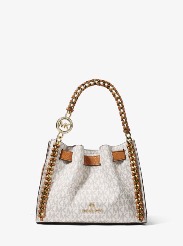 Damske Satchel Taske Michael Kors Mina Small Logo Hnedožltý Hnede - Kabelky Michael Kors Nejlevnejsi | WYBVP-3156